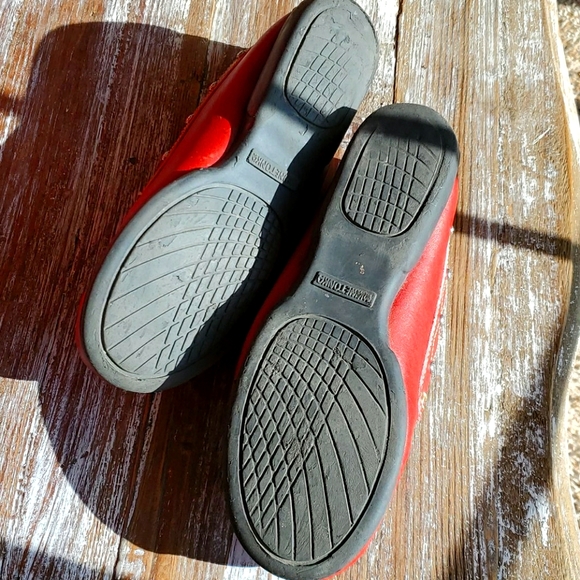 Ladies Red Leather Minnetonka Moccasins sz. 8 - Picture 3 of 7